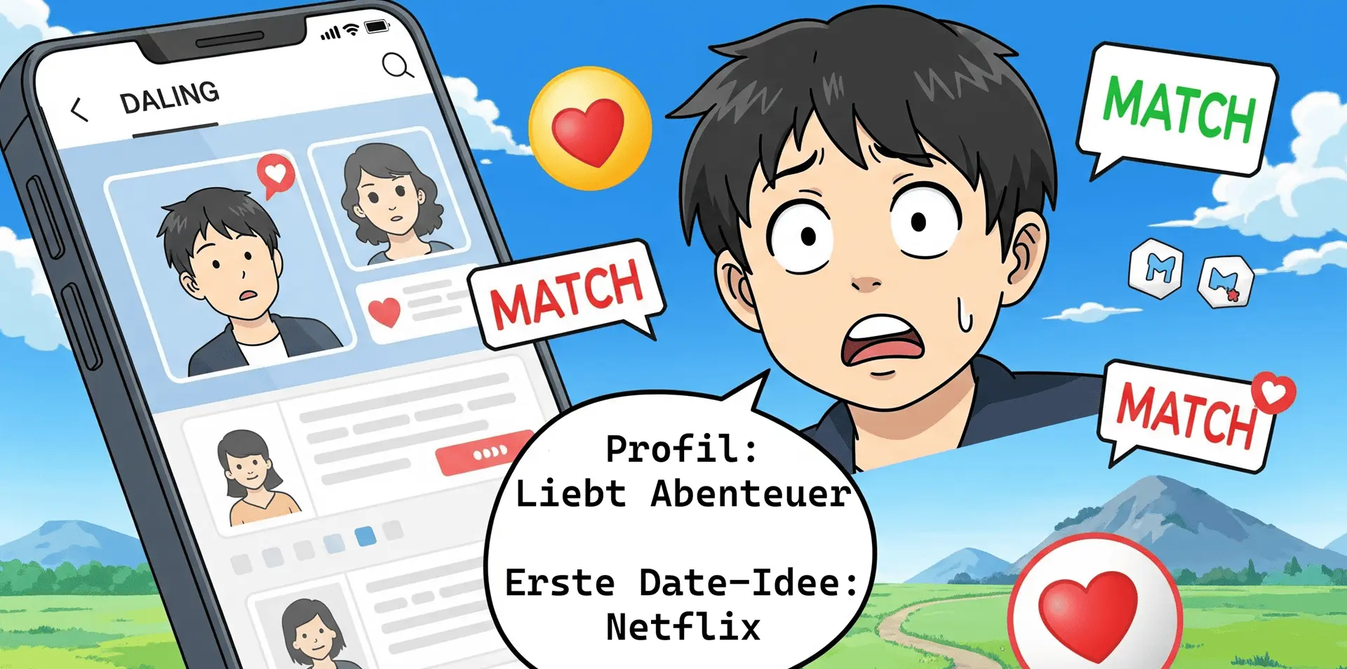 Bild zeigt dating profil: Liebe Abenteuer - Erstes Date ist Netflix