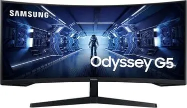 Samsung Gaming Monitor G5 C34G55TWWP, 34 Zoll, VA-Panel, UWQHD-Auflösung, AMD FreeSync Premium, Krümmung 1000R, Bildwiederholrate 165 Hz, Reaktionszeit 1 ms (MPRT), schwarz