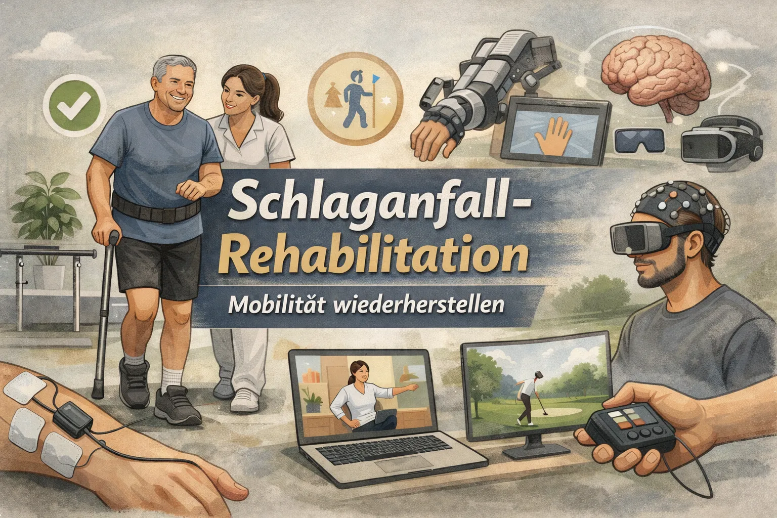 Vorschaubild für den Artikel: Schlaganfall Mobilität wiederherstellen: moderne Therapien, neue Technologien & Heimübungen
