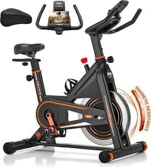 Heimtrainer Fahrrad, DMASUN Ergometer Hometrainer Fahrrad mit Einstellbarem Magnetischem Widerstand, Kardio Training Indoor Cycling Bike Höhenverstellbar, Fitnessbike 160kg Belastbar