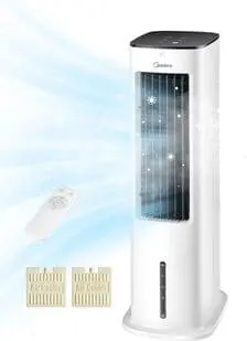 Midea 4-in-1 Mobile Klimaanlage ohne Abluftschlauch | Turmventilator mit Wasserkühlung & Luftbefeuchter | | Luftkühler mobil mit 5L Wassertank, 355m³/h Luftstrom, Ionisation, Fernbedienung