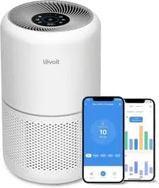 LEVOIT Luftreiniger mit HEPA Luftfilter gegen 99,97 Prozent Schimmel Staub Pollen Tierhaare, Luftqualitäts-Feedback und Auto-Modus, CADR 240m³/h für Raucherzimmer, Air Purifier 22dB Schlafmodus Timer