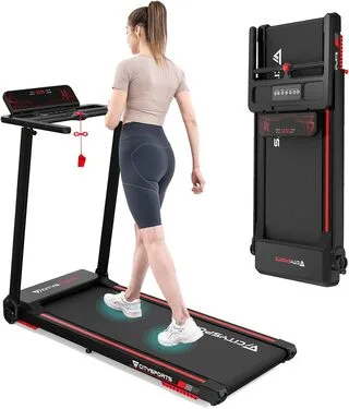CITYSPORTS Elektrisches Laufband,Klappbares Laufband für Zuhause bis 12 km/h,mit LED-Anzeige,APP und 360° Tablet Holder,kompakte Walking Pad für Zuhause und Büro