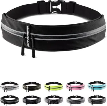 Fitgriff® Laufgürtel für Handy - Lauftasche Jogging, Hüfttasche, Sportgürtel, Running Belt zum Joggen, Laufen, Sport, Fitness - passend für alle Smartphones